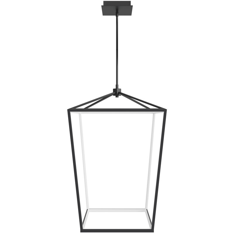 Lollar 1 - Light LED Lantern Pendant, Black, 27" H x 17" W x 17" D