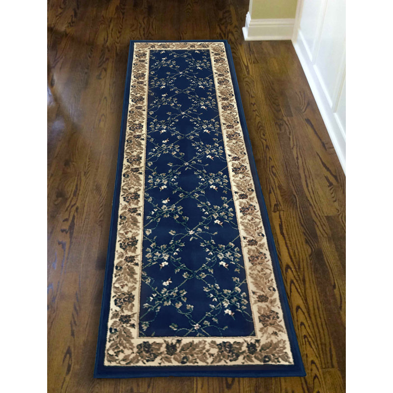 Tapis bleu marine Cary, Tapis de couloir : 2 pi 2 po x 7 pi 7 po