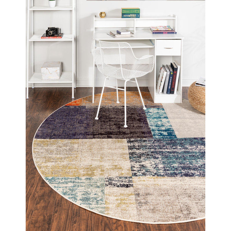 Washable Indoor Rug, Round 7'