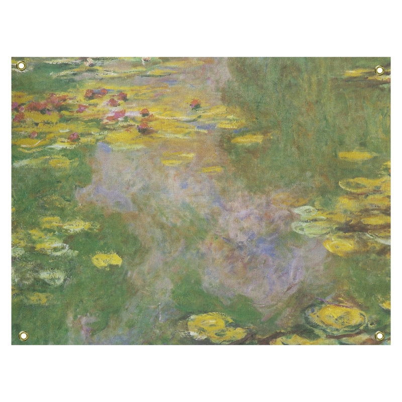 Tapisserie réfléchissant lilies water Mane, H 37,5 po x l 27,5 po