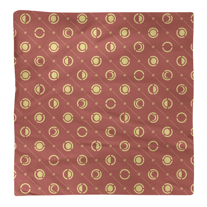 Noira Gothard Cotton Geometric Square Napkin, Red/Yellow, 0.1" H x 22" W x 22" D, Cotton Twill