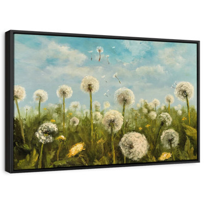 " Dancing Dandelions Seeds Canvas Print "