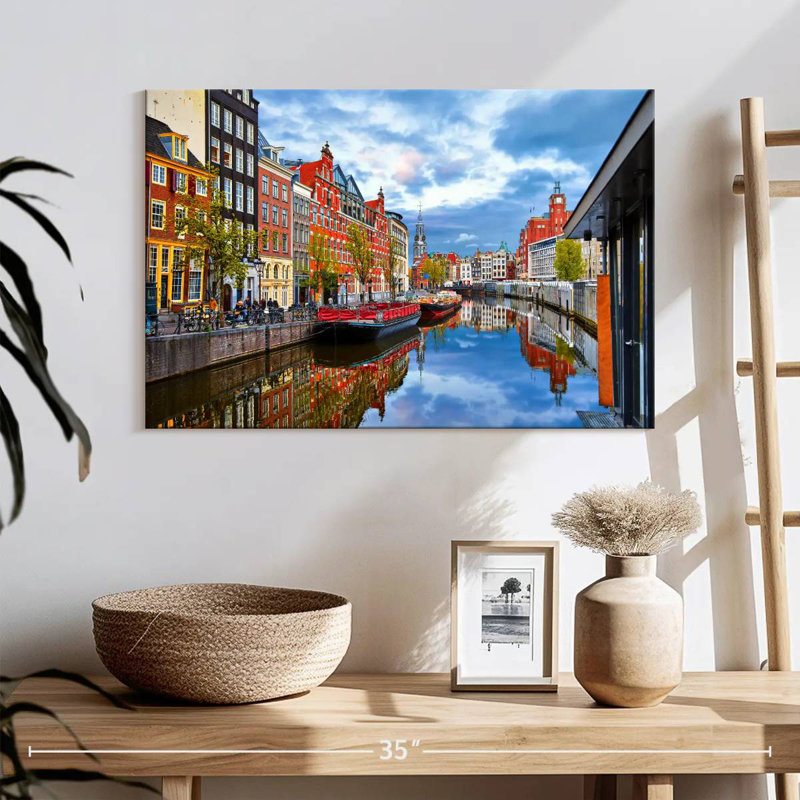 Picturesque amsterdam canal Sireci, H 16 po x l 24 po