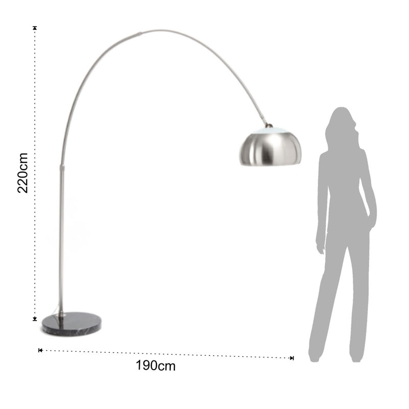 Saige 220cm Black Arched Floor Lamp