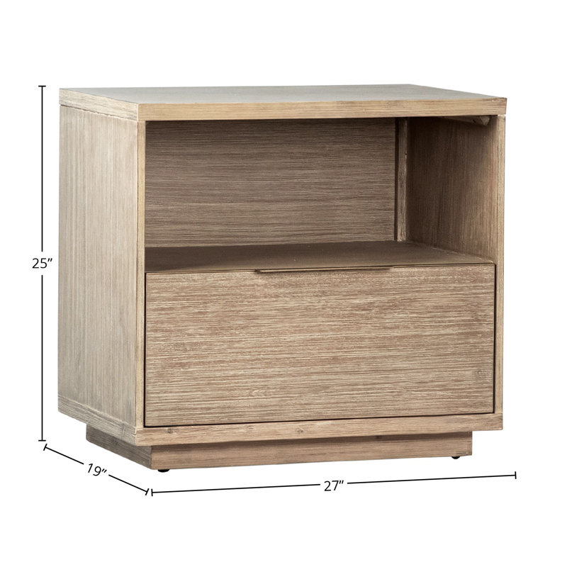Finn 1 - Drawer Solid Wood Nightstand in Light Wash