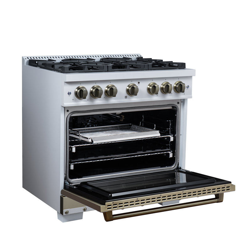 Cuisinière au gaz 36 po blanc Ambader
