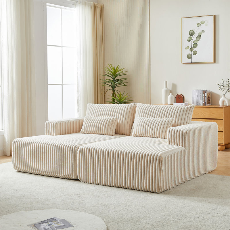 Méridienne surdimensionnée 87 po, Beige