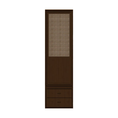 Armoire chic en rotin à deux tiroirs