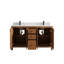 Meuble-lavabo double 60 po avec plateau Chicago Teak-94409891