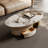 51.2-Inch Oval Faux Marble Coffee Table with Drawers