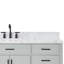 Meuble-lavabo simple en bois massif 66 po avec plateau en marbre de Carrare Tidworth-91360833-119088805