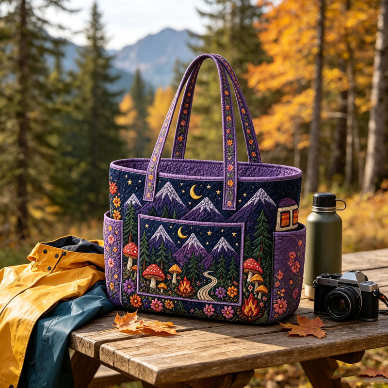 Sac à main en bandoulière matelassé, grande capacité, imprimé numérique, en polyester décoratif, 38,5 x 36 x 12 cm, A