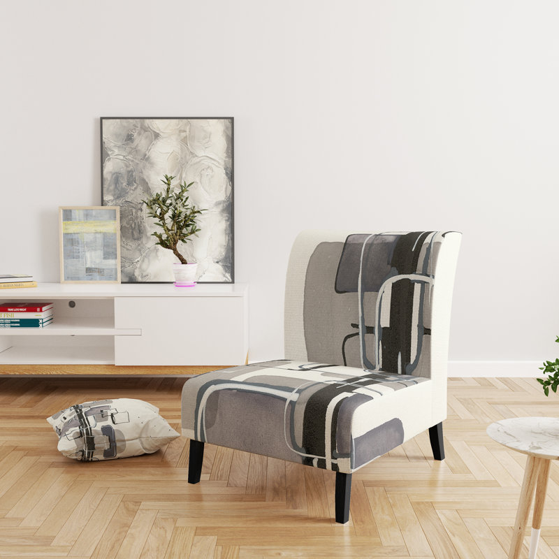 Glam Dancing Shape IV - Modern Upholstered Slipper Chair