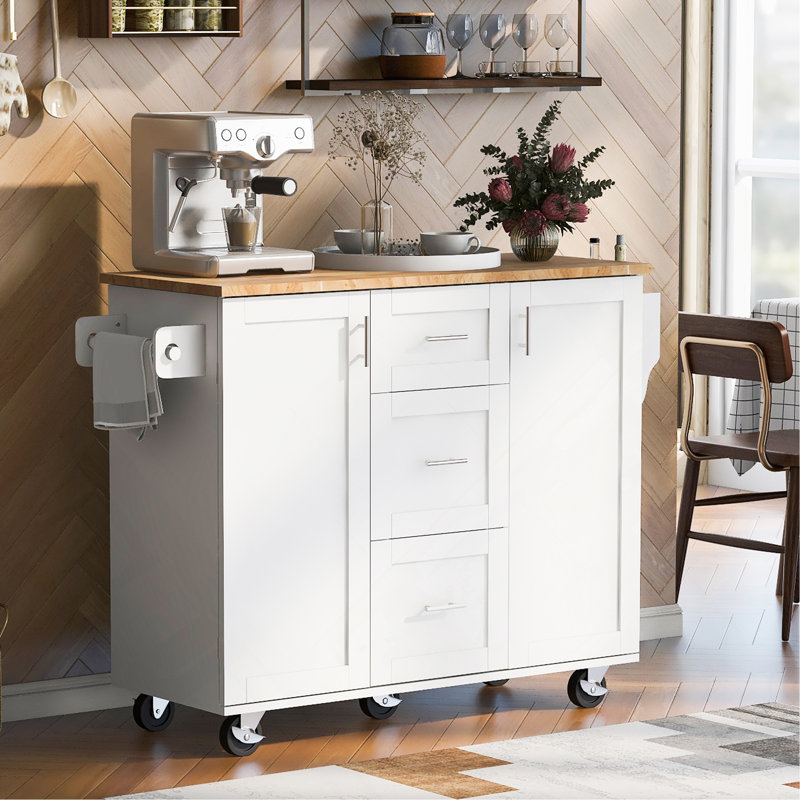 Îlot de cuisine polyvalent avec rangement abondant pour une cuisson efficace, Blanc
