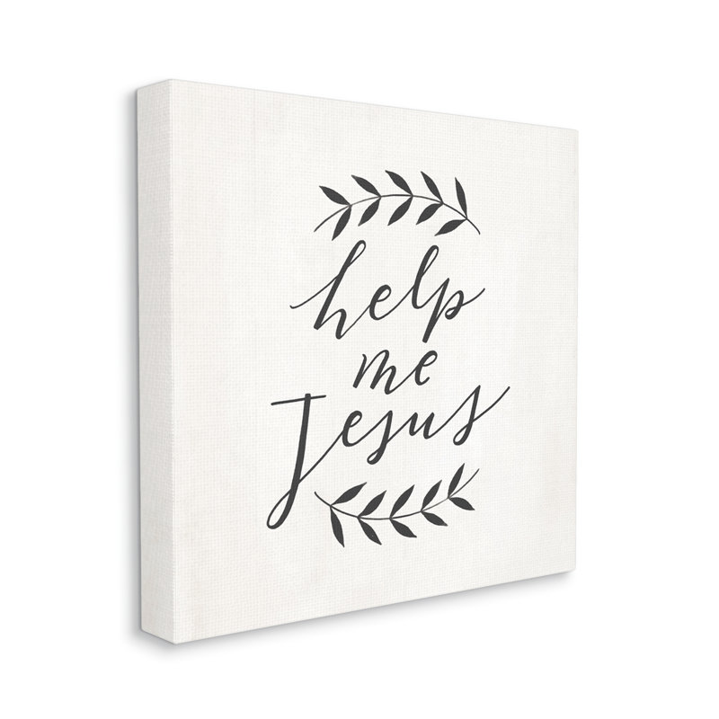 «Aidez-moi à Jésus», feuillage minimaliste de campagne simple, estampe numérique encadrée par Loni Harris, Toile tendue