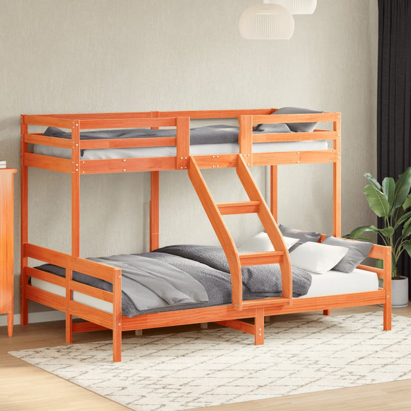 Arin Solid Wood Bed, Wax Brown, EU Double - 140 x 200 cm