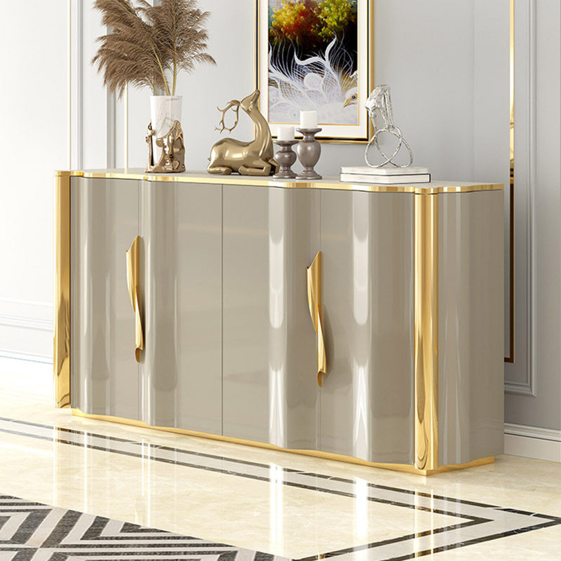 Armoire d'entrée moderne et luxueuse, Doré / champagne