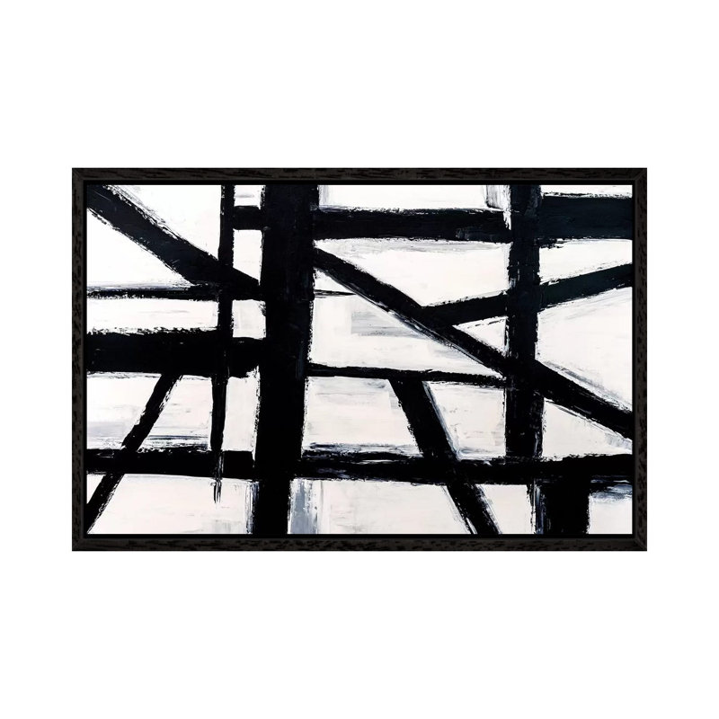 Building Blocks I by Nikki Chauhan - Painting on Canvas, 101.6 cm H x 66.04 cm W, Black Framed