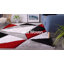 Tapis à poils longs à texture moderne et géométrique | Rouge-17850093