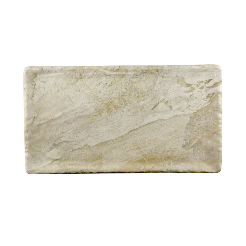Plateau rectangulaire en mélamine Santiago, Sable, H 0,62 po x l 12,75 po x P 7 po