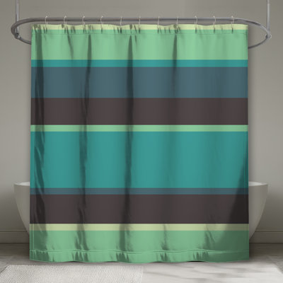 Rideaux de douche multicolores à rayures horizontales très longues