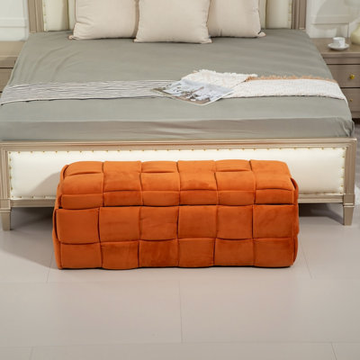 Banc de rangement en velours Pransh