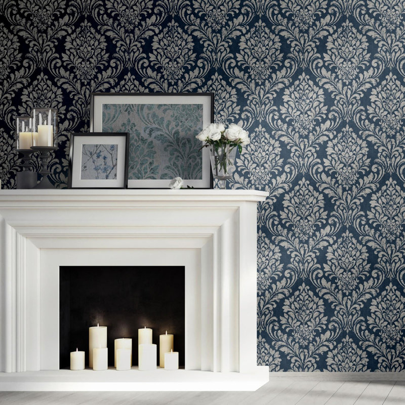 Gillenwater 10.05m x 53cm Semi-Gloss Wallpaper Roll, Blue