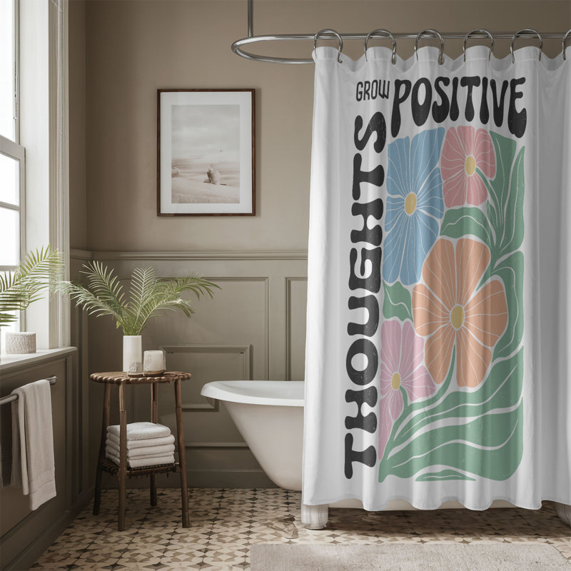 Hambree Floral Shower Curtain, 74"H x 71"W