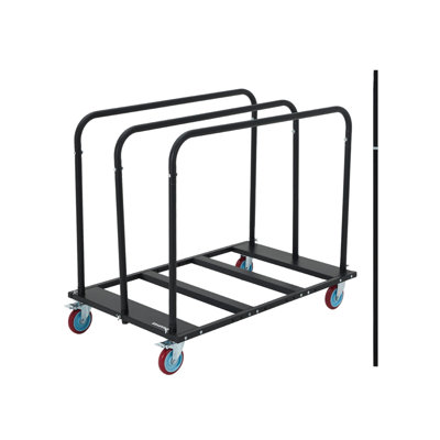 1800 lbs Heavy Duty Folding Platform Trolley Cart - Industrial Steel Flatbed Cart with 5" Locking Wheels & Straps for Warehouse, Moving