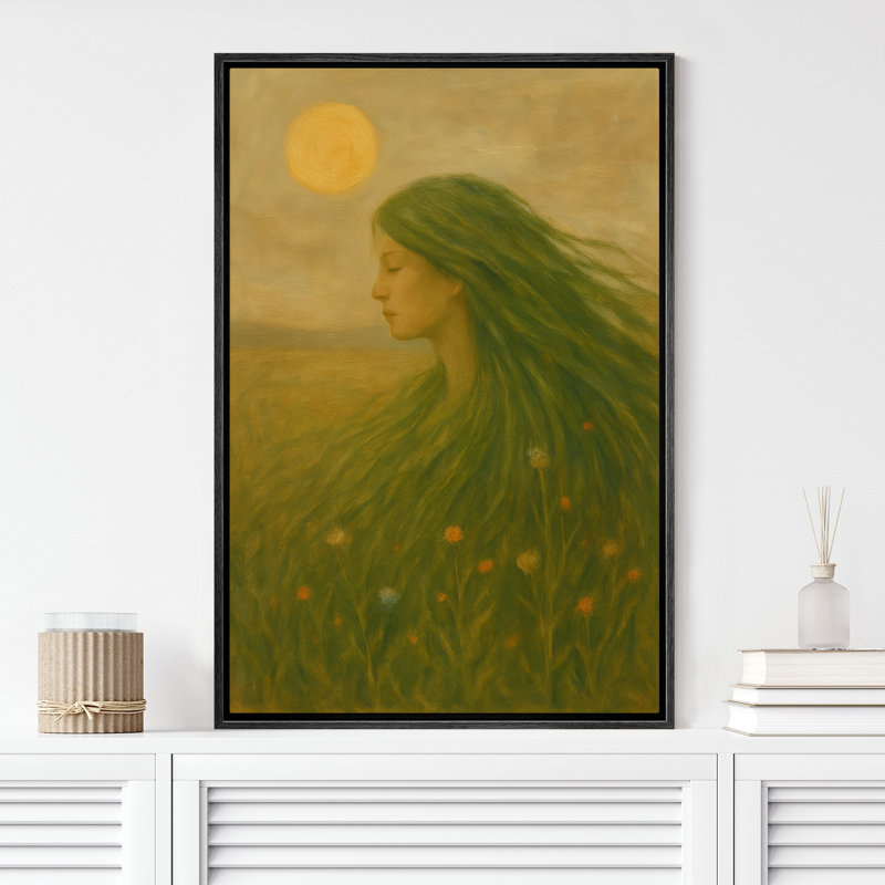 «Dream Ones», profil vert, pré, scène de soleil, impression sur toile encadrée, H 36 po x l 24 po x P 1,5 po
