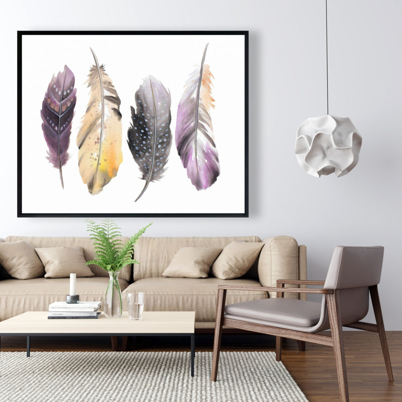 Colorful Feather Set Print On Canvas