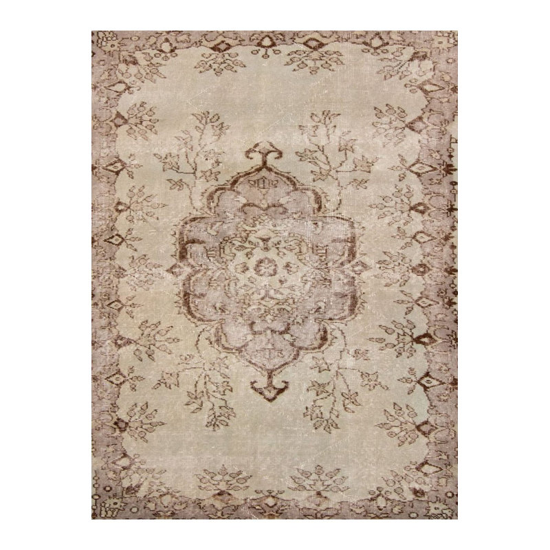 Tapis beige délavé à motif tissé délavé à la base, Rectangle 2 pi 4 po x 3 pi 11 po
