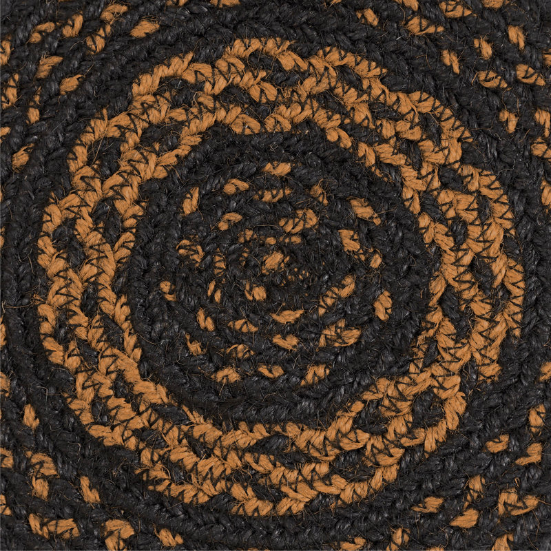 Dessus de jute noir et brun clair