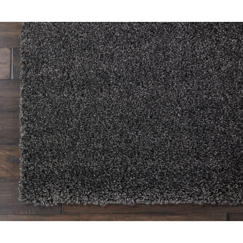 Tapis gris à poils longs Sunny, Rectangle 6 pi 7 po x 9 pi 6 po