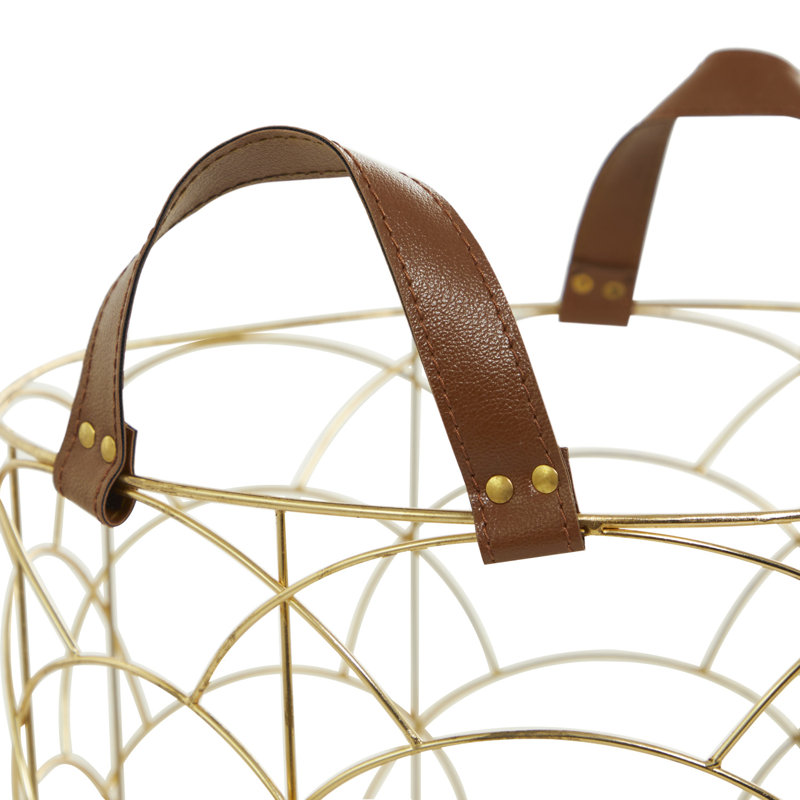 3 Piece Mesh Basket Set, Gold