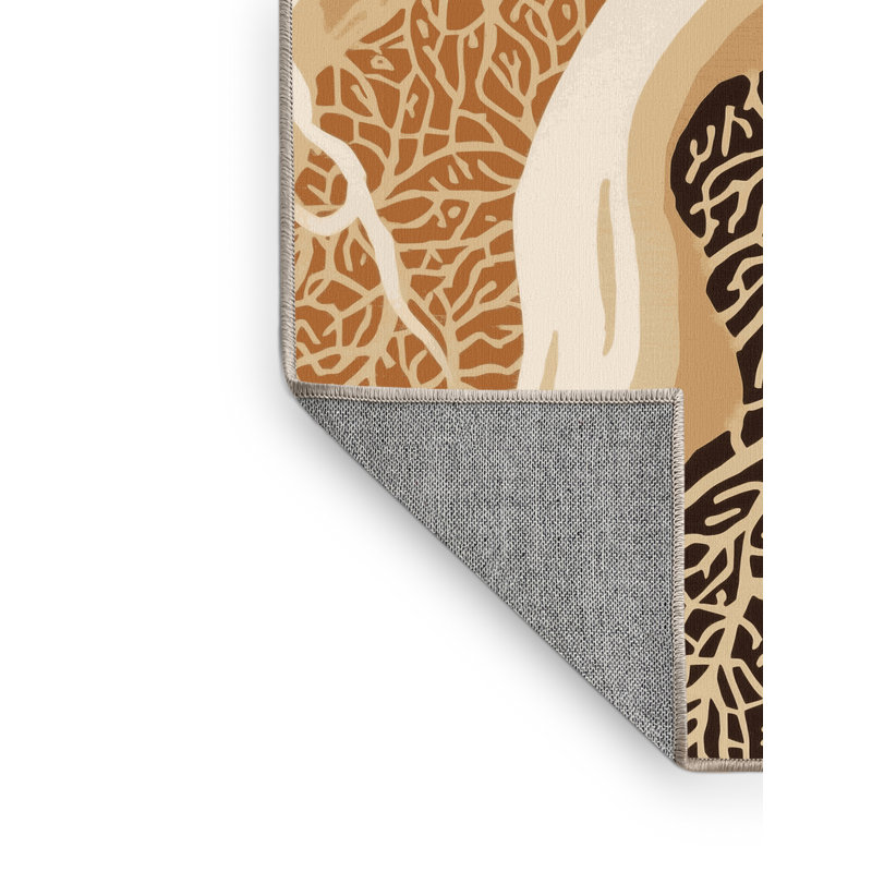 Tapis beige lavable à la machine Pegah, 7 x 10