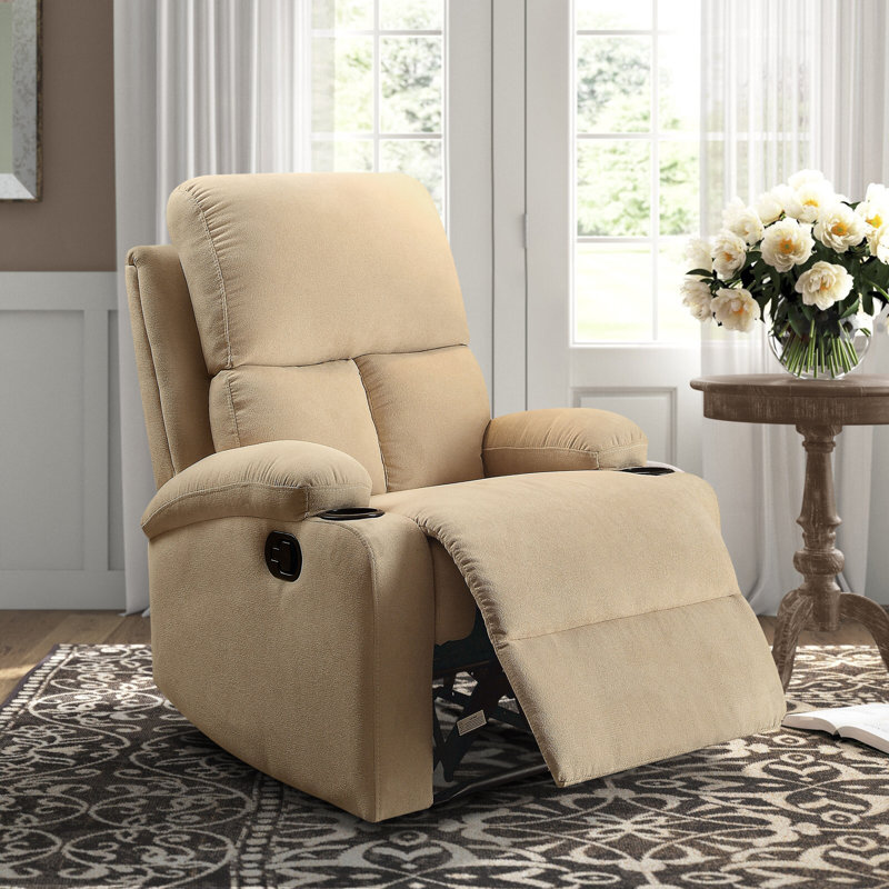 Fauteuil inclinable Piontek, Velours beige