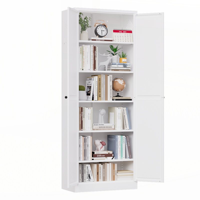 Heavy-Duty Freestanding Storage Organizer with 5 Adjustable Shelves, White, 72"