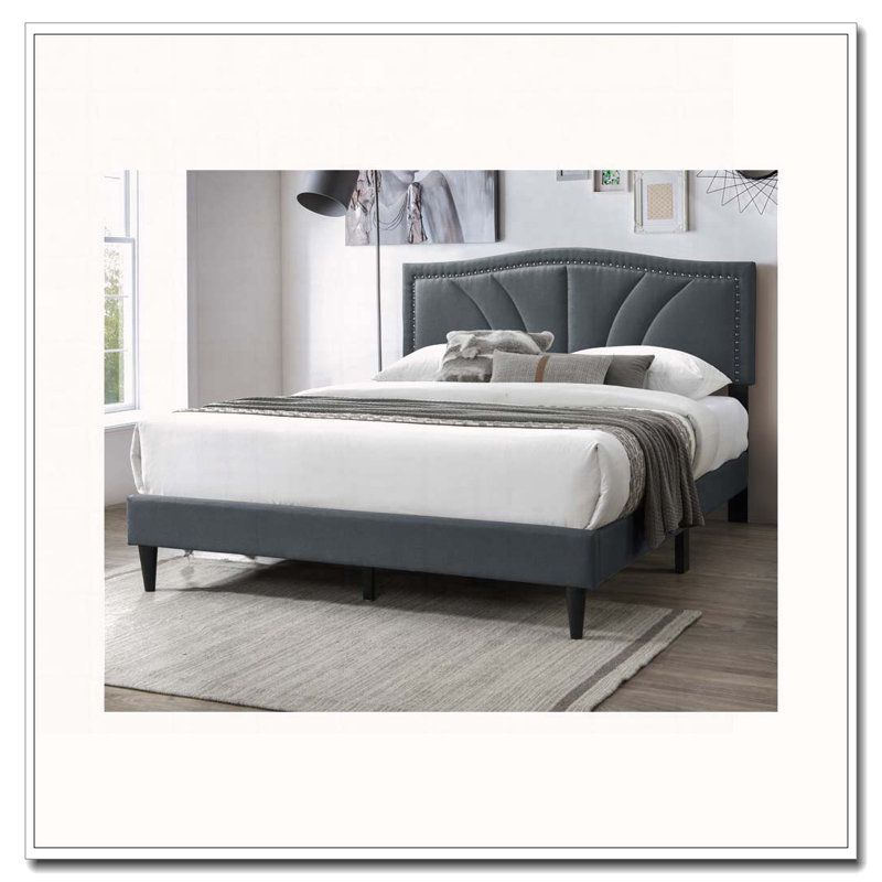 Burlap Fabric Headboard Bedframe