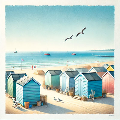 Seaside Retreat Wrapped Canvas Print Wall Art