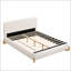 Élégant lit rembourré Boucle, centre de chambre luxueux et confortable, grand lit, blanc