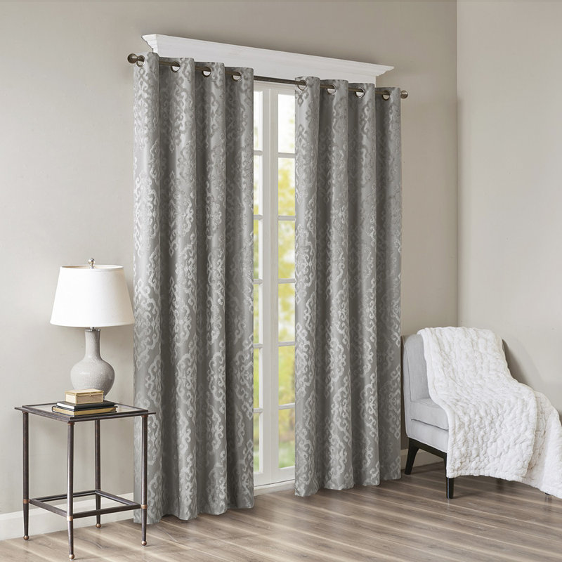 Aranjit Single Curtain Panel, Charcoal