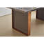 Table de salle à manger rectangulaire pour 6 à 8 personnes avec plateau en faux marbre et pieds en acier, gris doux, 70,8 pouces