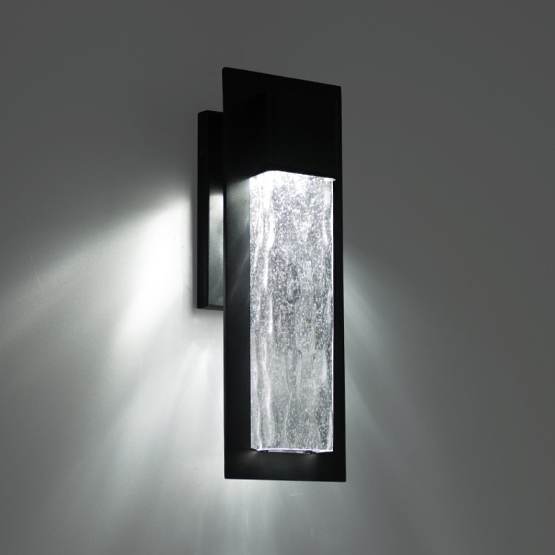 Applique murale d'extérieur à DEL intégrée à 1 ampoule Mist, Noir, H 20 po x l 6,5 po x P 5,5 po