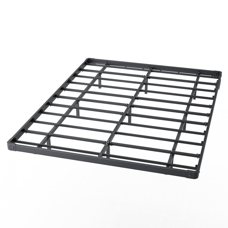 Kathrene Floating Metal Bed Frame with LED Lights and Charging Station, Open-Frame, Underbed Storage Space No Box Spring