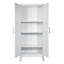 Armoire de rangement en métal de 71 pouces avec tablettes réglables et 2 portes galbées, idéale pour la chambre à coucher, le salon et la cuisine-1143661532