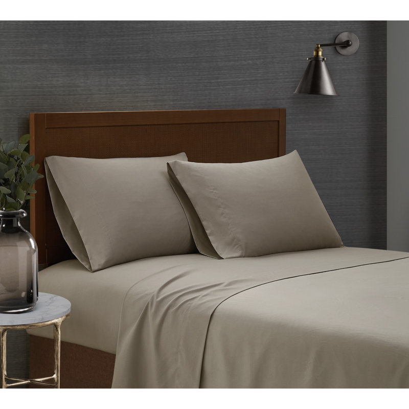 Ensemble de draps London Fog, Ensemble de draps pour lit simple TG + un drap-hou, Kaki