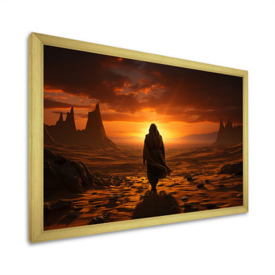 «Lonely Man Walking In Desert II» - art mural désert