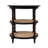 Round Wood Table with 2 Cane Shelves