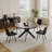 Round dining table, black walnut, brown